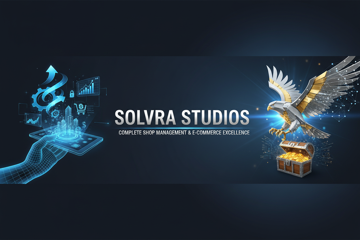 schreibe ein künden bild für unsere wesbit. erwähne dasss wir SOLVRA Studios das Shop Management übernehmen. es muss überzeugend sein. 